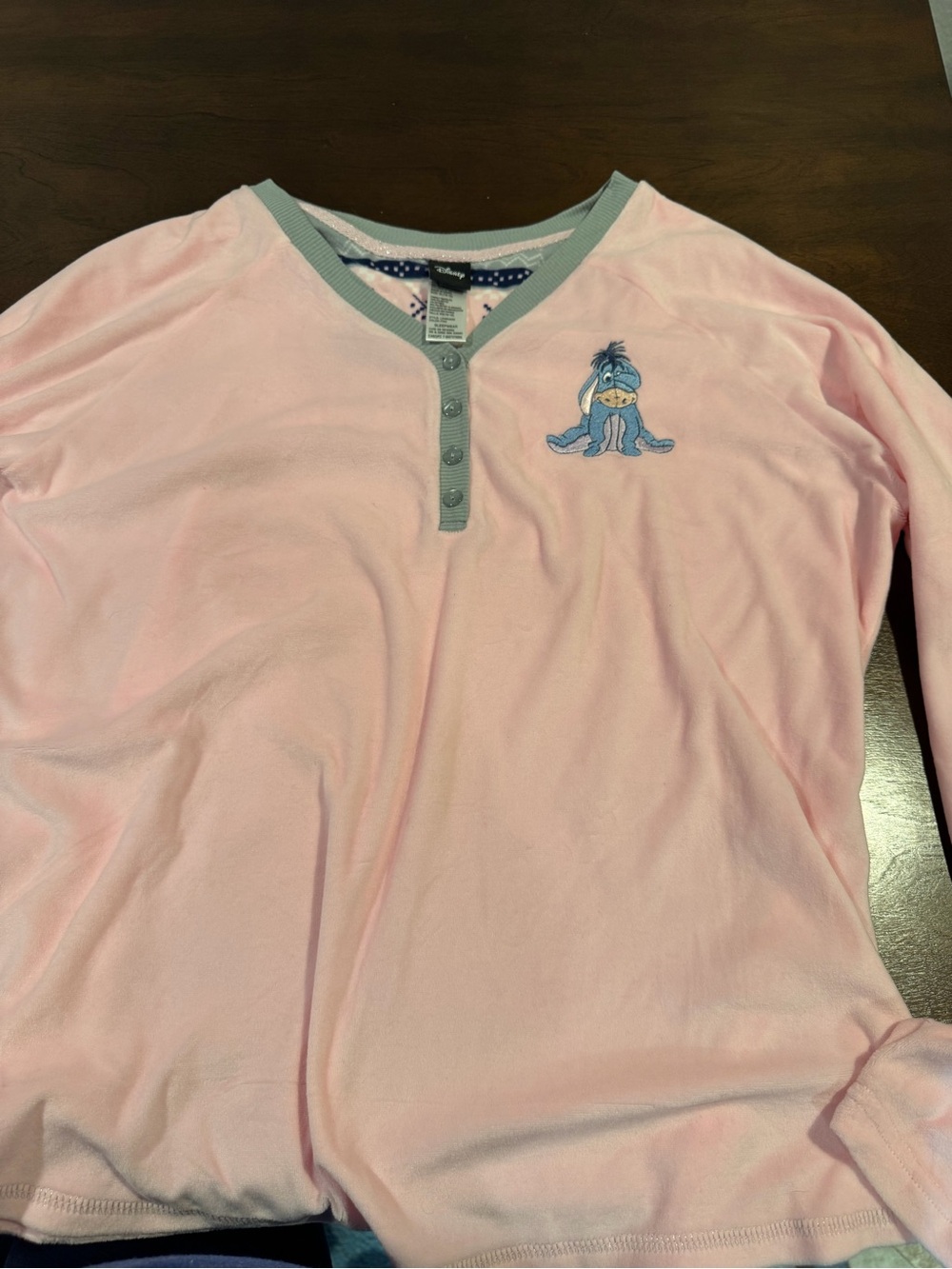 Pink Eeyore Pajama Long Sleeve Top